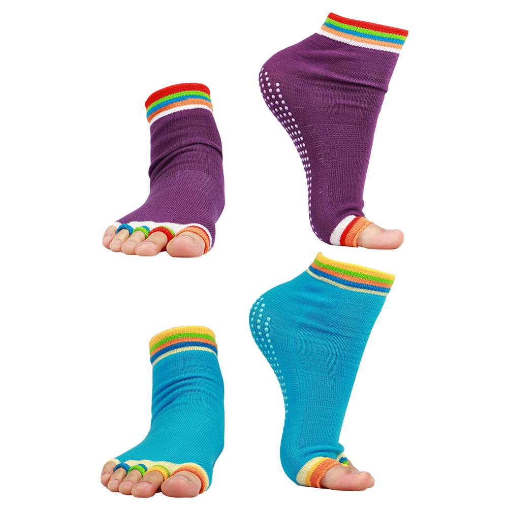 Pilates Yoga Grip Socks - 2Pair Anti-Slip Yoga Socks Premium Silicone
