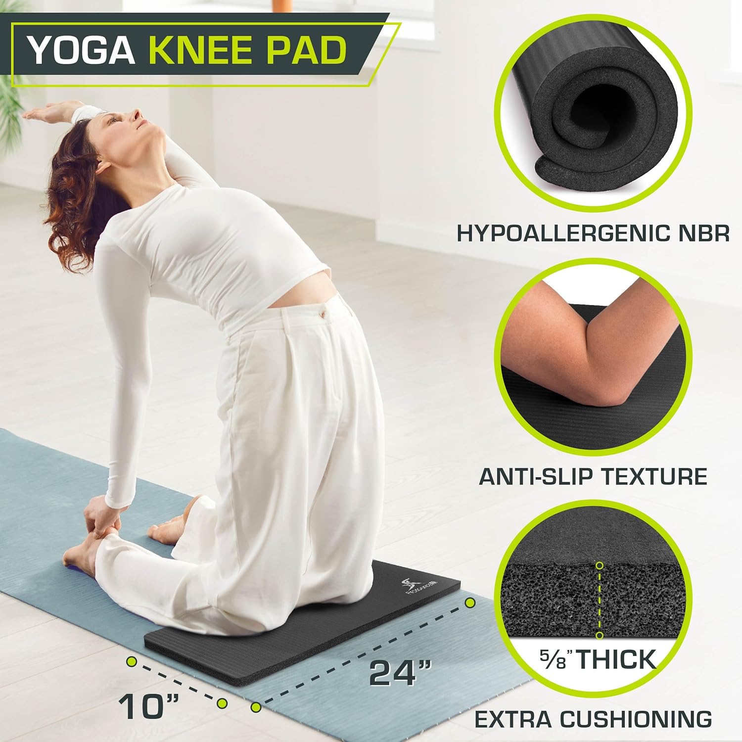 Extra Thick Yoga Knee Pad and  - Pilates Yoga Joint recensione e prezzo
