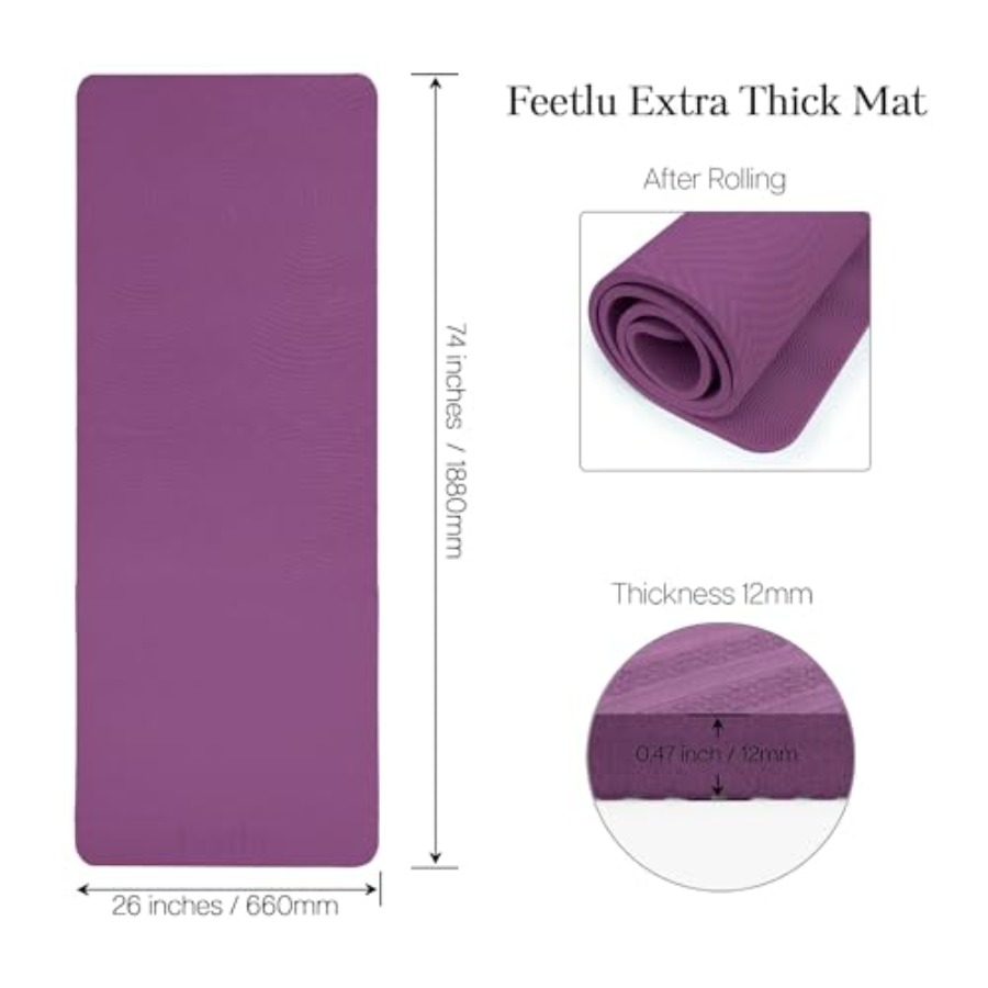 Extra Thick 12mm Exercise Mat  - Pilates Yoga Joint recensione e prezzo