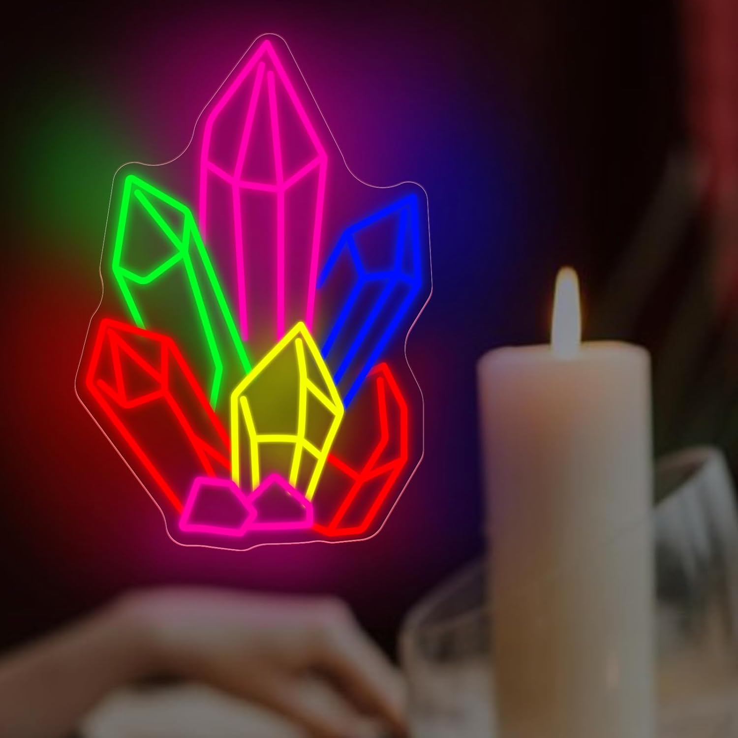 Crystals Stones Tarot Neon Sig - Pilates And Yoga Studio recensione e prezzo