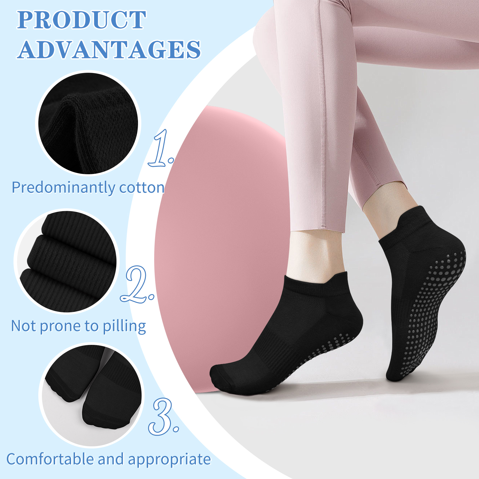 3 Pairs Yoga Socks Women Cotto - Pilates With Yoga recensione e prezzo